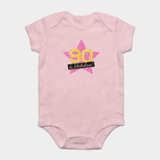 90th Birthday Gifts Women Fabulous - Pink Gold Baby Bodysuit